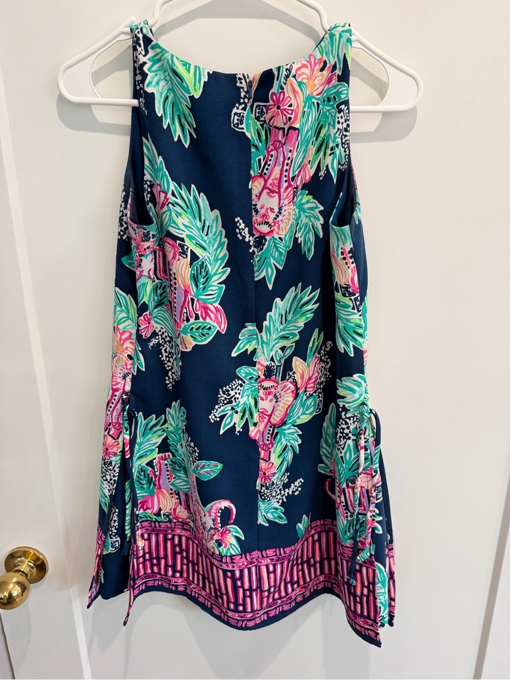 Lilly Pulitzer Donna Shift Romper Inky Navy Peanut Gallery Engineered Sz 0 - Picture 2 of 7